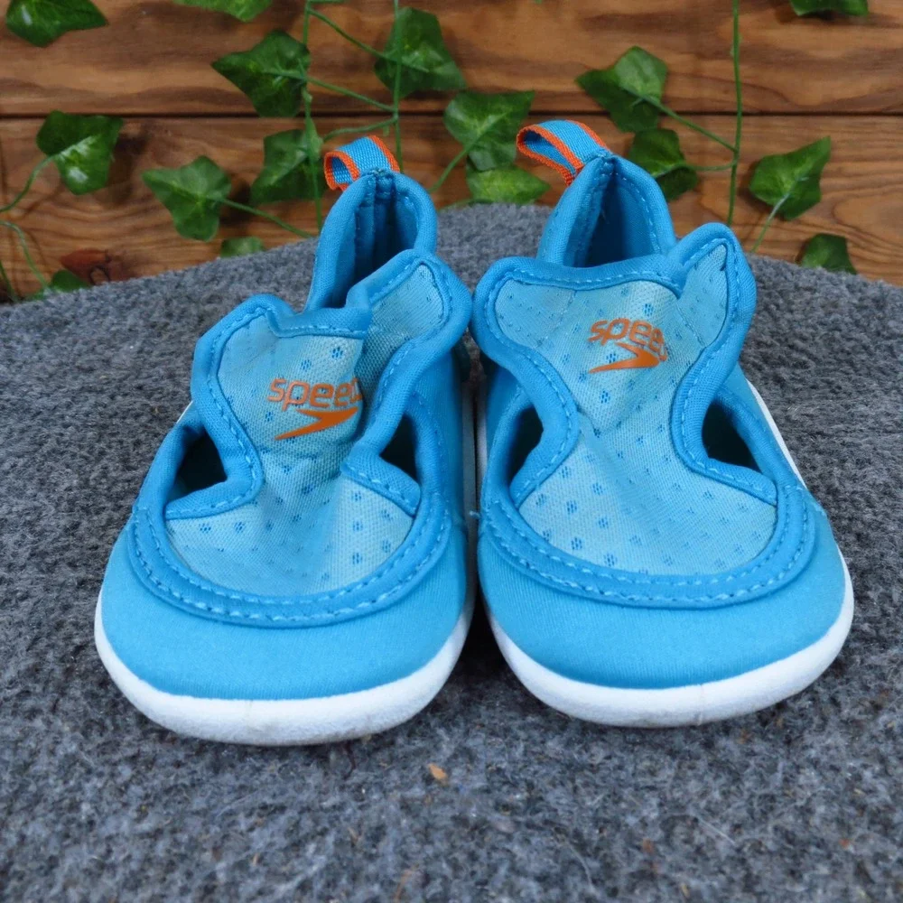 Speedo Hybrid Toddler Water Shoes Size 5-6 Swimming Pool Beach Blue Orange